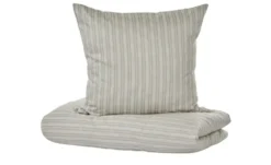 Como Green Satin Wende-Bettwäsche Calm Stripes