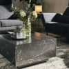 Couchtisch in Marmor-Optik schwarz Ortyga