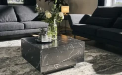Couchtisch in Marmor-Optik schwarz Ortyga