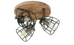 Deckenleuchte, 3-flammig, Holz/Metall Frame