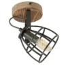 Deckenleuchte, 1-flammig, Holz/Metall Frame