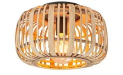 Deckenleuchte, 1-flammig. Rattanschirm `klein`