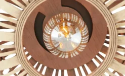 Deckenleuchte, 1-flammig. Rattanschirm `klein`