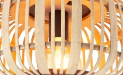 Deckenleuchte, 1-flammig. Rattanschirm `klein`