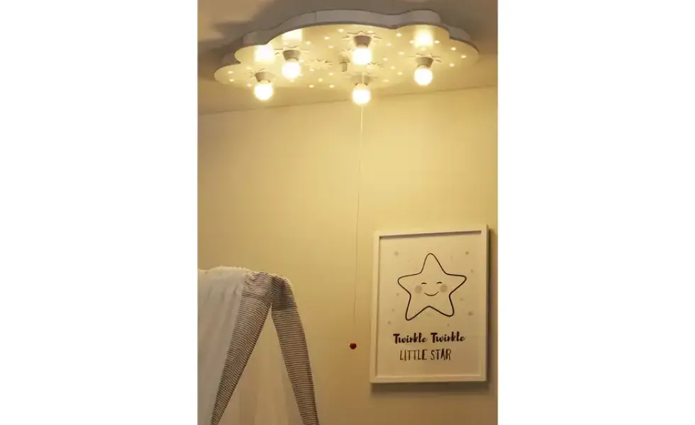 Deckenleuchte Sternenhimmel Holz weiß