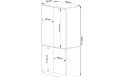 Drehtürenschrank 90 cm breit Valentina