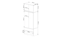 Drehtürenschrank 234 cm hoch Oda