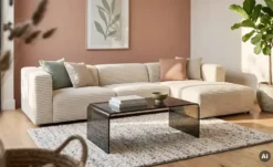 Ecksofa im modernen Breitcord Prado