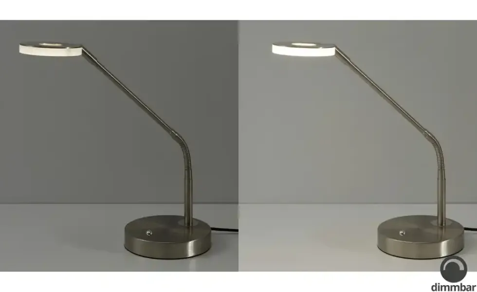 Fischer-Honsel LED-Schreibtischleuchte, Nickel-matt mit Dimmer