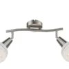 Globo Lighting Deckenstrahler, 2-flammig, Glas weis/transparent