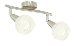 Globo Lighting Deckenstrahler, 2-flammig, Glas weis/transparent