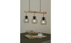 Globo Lighting Pendelleuchte, 3-flammig, Holz/ Metall Körbe Mina