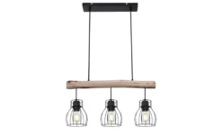 Globo Lighting Pendelleuchte, 3-flammig, Holz/ Metall Körbe Mina