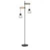 Globo Lighting Stehleuchte 2-flammig, Holz/ Metall Korb Mina