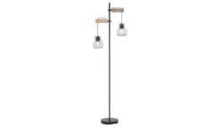 Globo Lighting Stehleuchte 2-flammig, Holz/ Metall Korb Mina