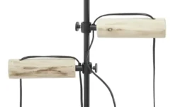 Globo Lighting Stehleuchte 2-flammig, Holz/ Metall Korb Mina