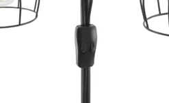 Globo Lighting Stehleuchte 2-flammig, Holz/ Metall Korb Mina