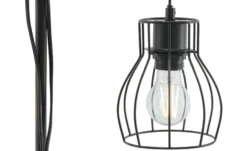 Globo Lighting Stehleuchte 2-flammig, Holz/ Metall Korb Mina