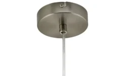 Globo Lighting Stoffpendelleuchte, 1-flammig, Schirm grau/silber