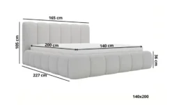 GrainGold Polsterbett mit Stauraum Cloud Bouclé-Stoff