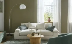 Höffner Selection Bogenleuchte, 1-flammig, Schirm weiß