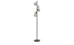 Höffner Selection Stehleuchte, 5-flammig, schwarzchrom,Rauchglas Hins Black