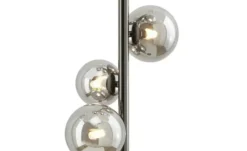Höffner Selection Stehleuchte, 5-flammig, schwarzchrom,Rauchglas Hins Black