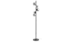 Höffner Selection Stehleuchte, 5-flammig, schwarzchrom,Rauchglas Hins Black