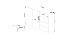 Highboard 160 cm breit Kiran