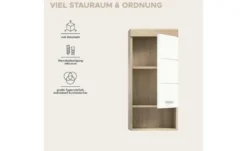 Hängeschrank SCHLOONSEE, Breite 37cm, 1 Tür, 1 offenes Fächer, 1 Einlegeboden, MDF-Front, in verschiedenen Farben erhältlich, Badmöbel, Badschrank, Schrank, Bad Schloonsee