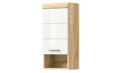 Hängeschrank SCHLOONSEE, Breite 37cm, 1 Tür, 1 offenes Fächer, 1 Einlegeboden, MDF-Front, in verschiedenen Farben erhältlich, Badmöbel, Badschrank, Schrank, Bad Schloonsee