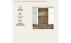 Hängeschrank SCHLOONSEE, Breite 74cm, 2 Türen, 1 offenes Fächer, MDF-Front, in verschiedenen Farben erhältlich, Badmöbel, Badschrank, Schrank, Bad Schloonsee