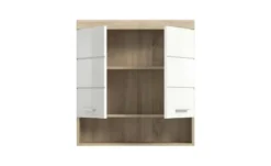 Hängeschrank SCHLOONSEE, Breite 74cm, 2 Türen, 1 offenes Fächer, MDF-Front, in verschiedenen Farben erhältlich, Badmöbel, Badschrank, Schrank, Bad Schloonsee