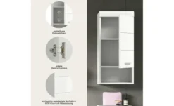 Hängeschrank SCHLOONSEE, Breite 37cm, 1 Tür, 1 offenes Fächer, 1 Einlegeboden, MDF-Front, in verschiedenen Farben erhältlich, Badmöbel, Badschrank, Schrank, Bad Schloonsee