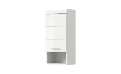 Hängeschrank SCHLOONSEE, Breite 37cm, 1 Tür, 1 offenes Fächer, 1 Einlegeboden, MDF-Front, in verschiedenen Farben erhältlich, Badmöbel, Badschrank, Schrank, Bad Schloonsee