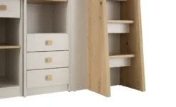 Hochbett mit Kleiderschrank und Schreibtisch Lavora