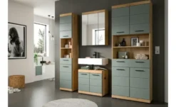 Hochschrank SCHLOONSEE, Breite 74cm, 4 Türen, 1 Schubkasten, 2 offene Fächer, MDF-Front, in verschiedenen Farben erhältlich, Badmöbel, Badschrank, Schrank, Bad Schloonsee