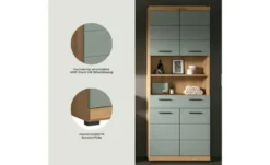 Hochschrank SCHLOONSEE, Breite 74cm, 4 Türen, 1 Schubkasten, 2 offene Fächer, MDF-Front, in verschiedenen Farben erhältlich, Badmöbel, Badschrank, Schrank, Bad Schloonsee