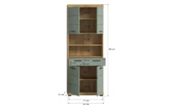 Hochschrank SCHLOONSEE, Breite 74cm, 4 Türen, 1 Schubkasten, 2 offene Fächer, MDF-Front, in verschiedenen Farben erhältlich, Badmöbel, Badschrank, Schrank, Bad Schloonsee