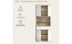 Hochschrank SCHLOONSEE, Breite 74cm, 4 Türen, 1 Schubkasten, 2 offene Fächer, MDF-Front, in verschiedenen Farben erhältlich, Badmöbel, Badschrank, Schrank, Bad Schloonsee