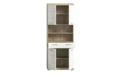 Hochschrank SCHLOONSEE, Breite 74cm, 4 Türen, 1 Schubkasten, 2 offene Fächer, MDF-Front, in verschiedenen Farben erhältlich, Badmöbel, Badschrank, Schrank, Bad Schloonsee