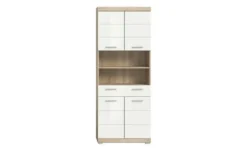 Hochschrank SCHLOONSEE, Breite 74cm, 4 Türen, 1 Schubkasten, 2 offene Fächer, MDF-Front, in verschiedenen Farben erhältlich, Badmöbel, Badschrank, Schrank, Bad Schloonsee