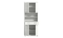 Hochschrank SCHLOONSEE, Breite 74cm, 4 Türen, 1 Schubkasten, 2 offene Fächer, MDF-Front, in verschiedenen Farben erhältlich, Badmöbel, Badschrank, Schrank, Bad Schloonsee