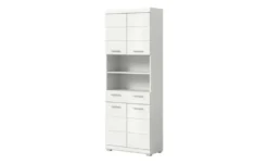 Hochschrank SCHLOONSEE, Breite 74cm, 4 Türen, 1 Schubkasten, 2 offene Fächer, MDF-Front, in verschiedenen Farben erhältlich, Badmöbel, Badschrank, Schrank, Bad Schloonsee
