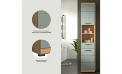 Hochschrank SCHLOONSEE, Breite 37cm, 2 Tür, 1 Schubkasten, 2 offene Fächer, MDF-Front, in verschiedenen Farben erhältlich, Badmöbel, Badschrank, Schrank, Bad Schloonsee