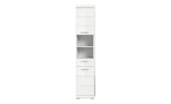 Hochschrank SCHLOONSEE, Breite 37cm, 2 Tür, 1 Schubkasten, 2 offene Fächer, MDF-Front, in verschiedenen Farben erhältlich, Badmöbel, Badschrank, Schrank, Bad Schloonsee