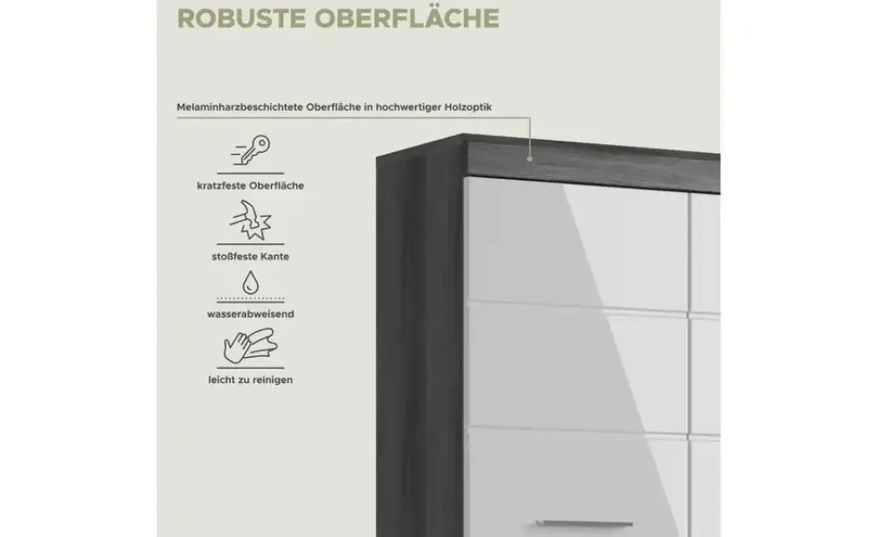 Hochschrank SCHLOONSEE, Breite 74cm, 4 Türen, 1 Schubkasten, 2 offene Fächer, MDF-Front, in verschiedenen Farben erhältlich, Badmöbel, Badschrank, Schrank, Bad Schloonsee