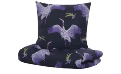 indigo Mako-Satin Bettwäsche Stiched
