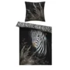 indigo Mako-Satin Wende-Bettwäsche Zebra Love
