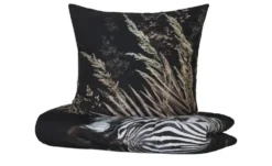 indigo Mako-Satin Wende-Bettwäsche Zebra Love